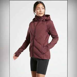 Athleta inlet down jacket womens XS puffer hooded coat